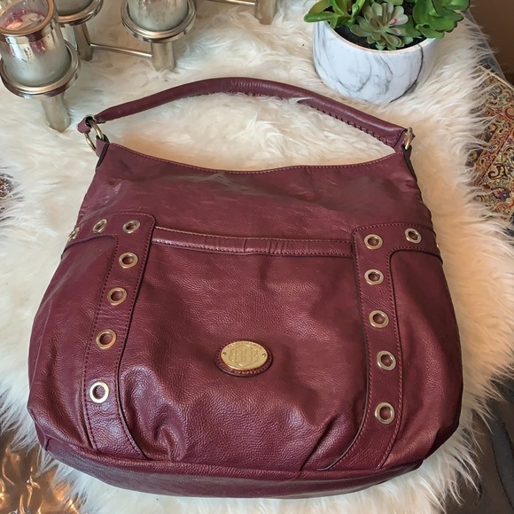 Dana Buchman Burgundy large hobo shoulder bag - Picture 2 of 16